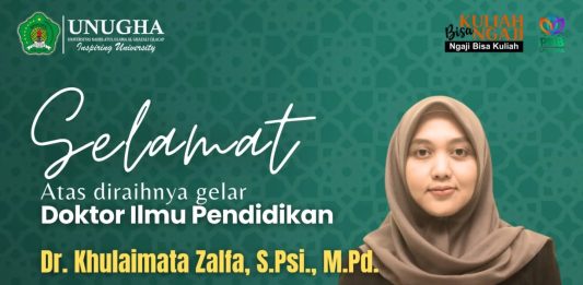 Selamat atas diraihnya gelar Doktor, Dr. Khulaimata Zalfa, S.Psi., M.Pd Selamat atas diraihnya gelar Doktor, Dr. Khulaimata Zalfa, S.Psi., M.Pd